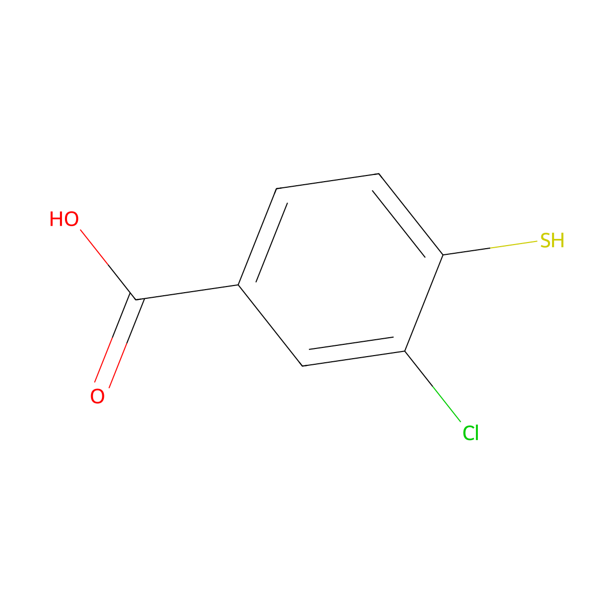 3-Chloro-4-sulfanylbenzoic acid molecular structure, CAS 33029-25-3