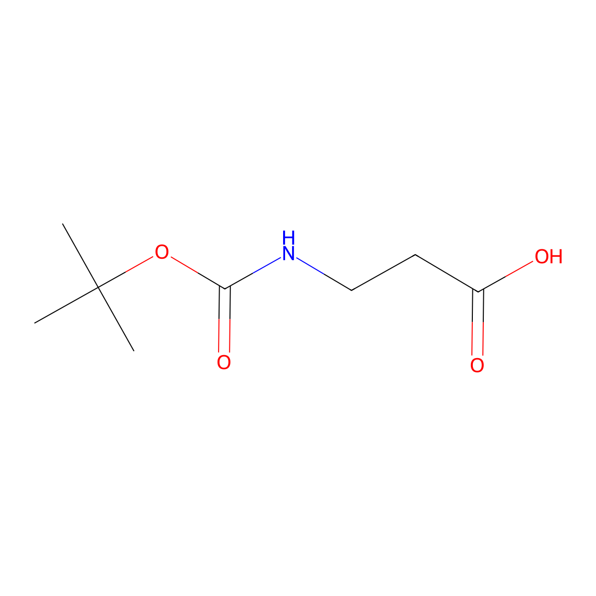 N-((1,1-dimethylethoxy)carbonyl)-beta-alanine molecular structure, CAS 3303-84-2