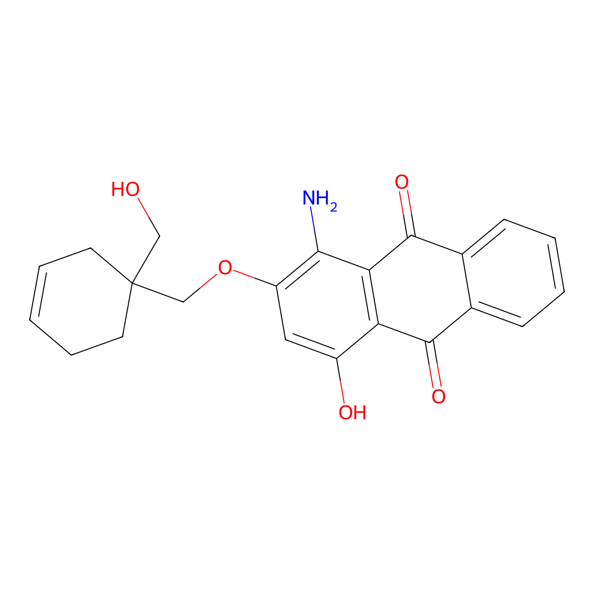 1-Amino-4-hydroxy-2-((1-(hydroxymethyl)-3-cyclohexen-1-yl)methoxy)anthraquinone molecular structure, CAS 33034-09-2
