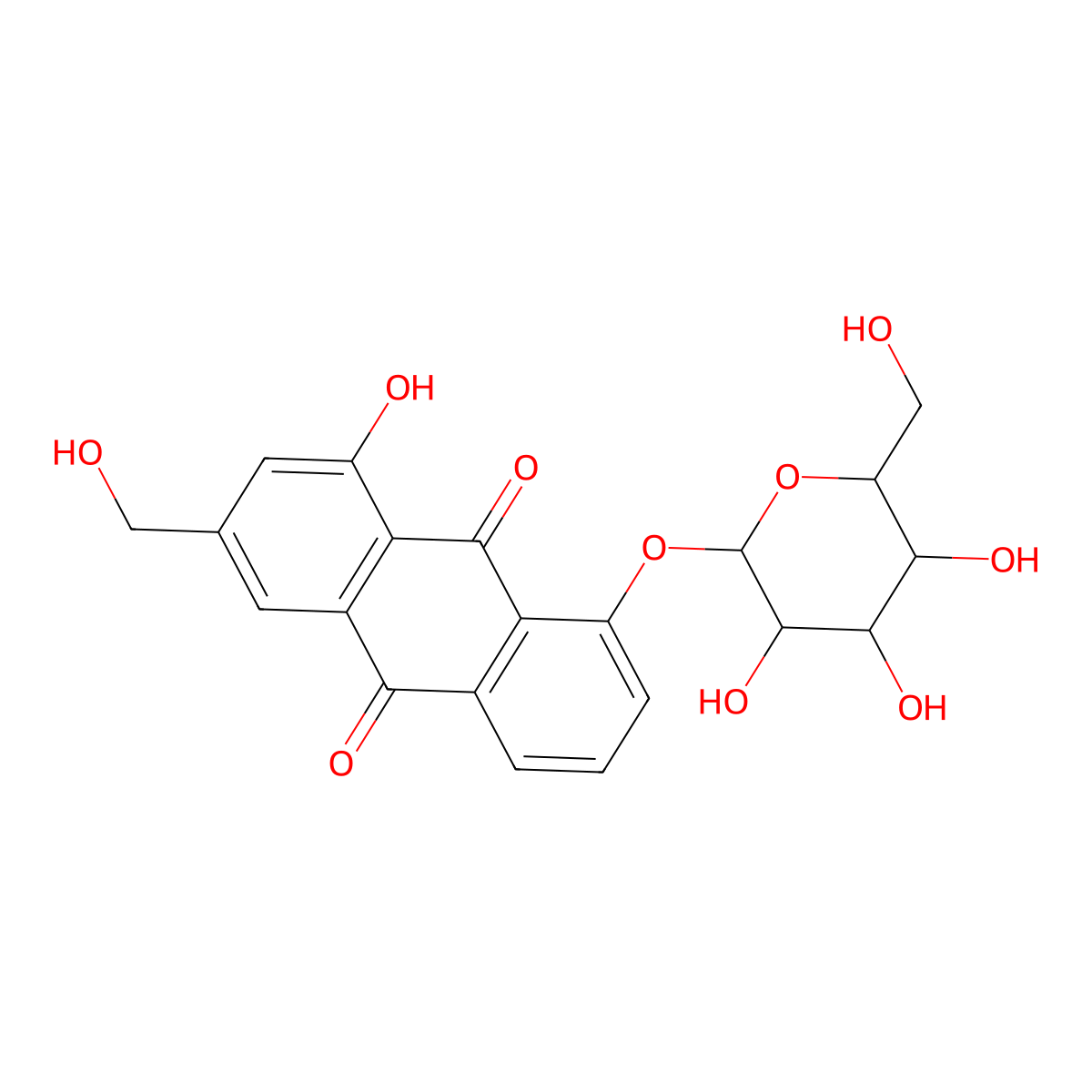Aloe-emodin 8-O-beta-D-glucopyranoside molecular structure, CAS 33037-46-6