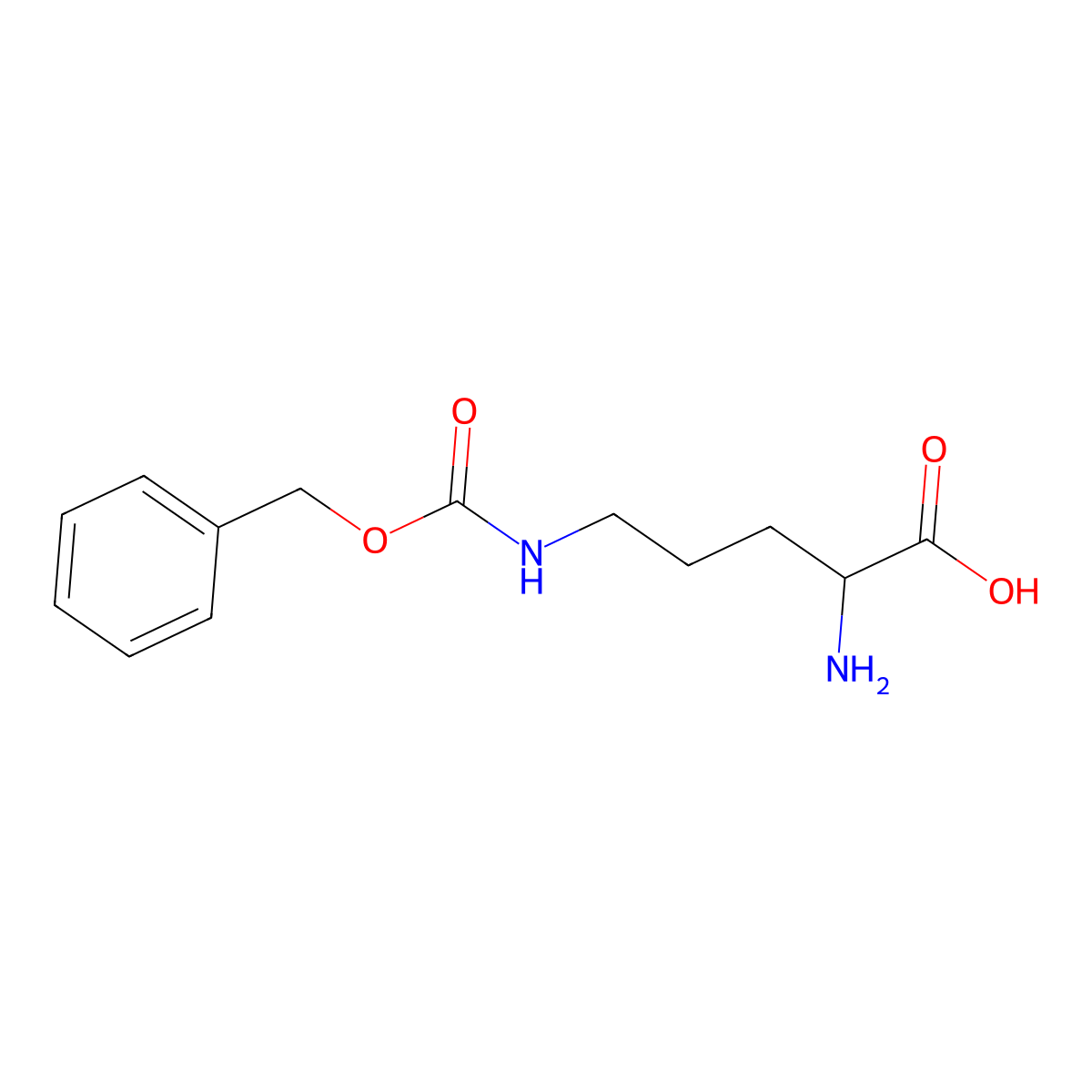N5-benzyloxycarbonyl-L-ornithine molecular structure, CAS 3304-51-6