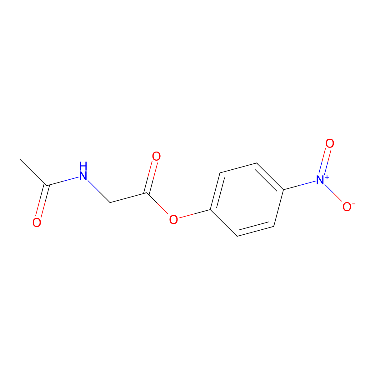 p-Nitrophenyl N-acetylglycinate molecular structure, CAS 3304-61-8