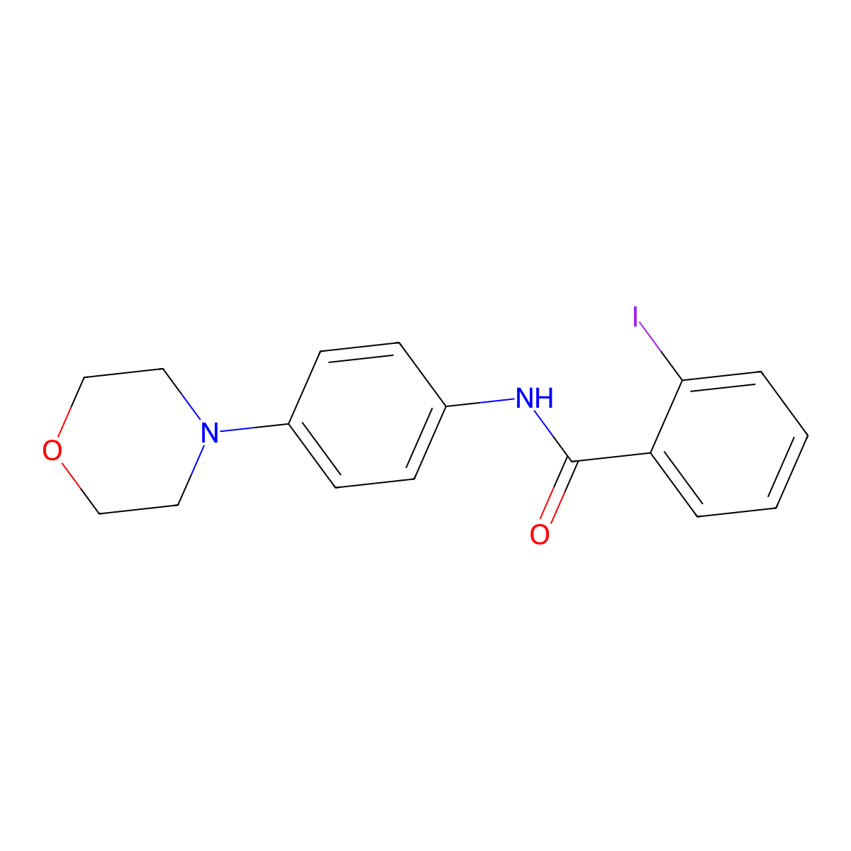 2-iodo-N-(4-morpholin-4-ylphenyl)benzamide molecular structure, CAS 330438-70-5