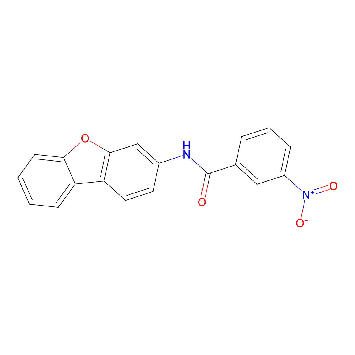 N-dibenzofuran-3-yl-3-nitrobenzamide molecular structure, CAS 330438-90-9