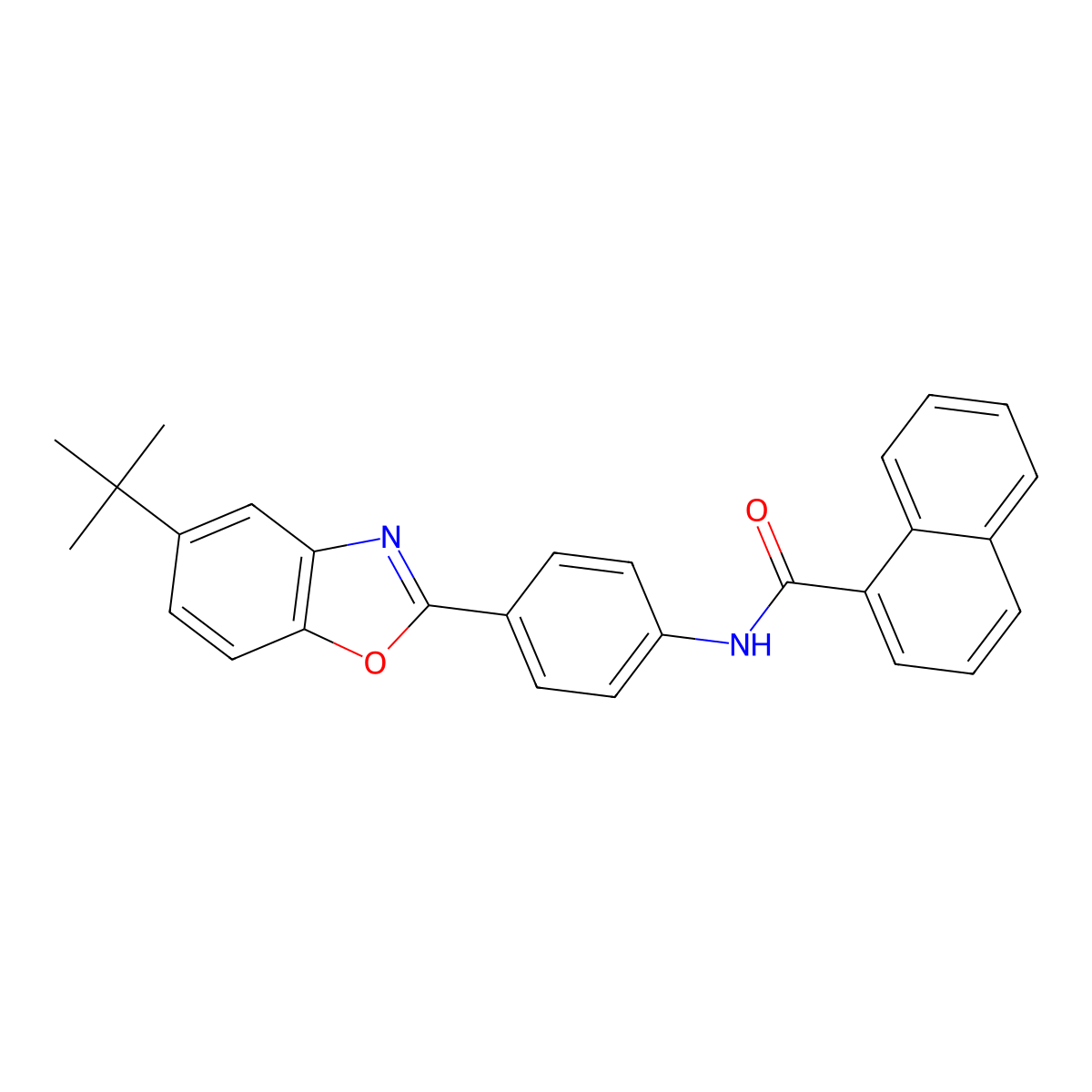 N-[4-(5-tert-butyl-1,3-benzoxazol-2-yl)phenyl]naphthalene-1-carboxamide molecular structure, CAS 330439-08-2
