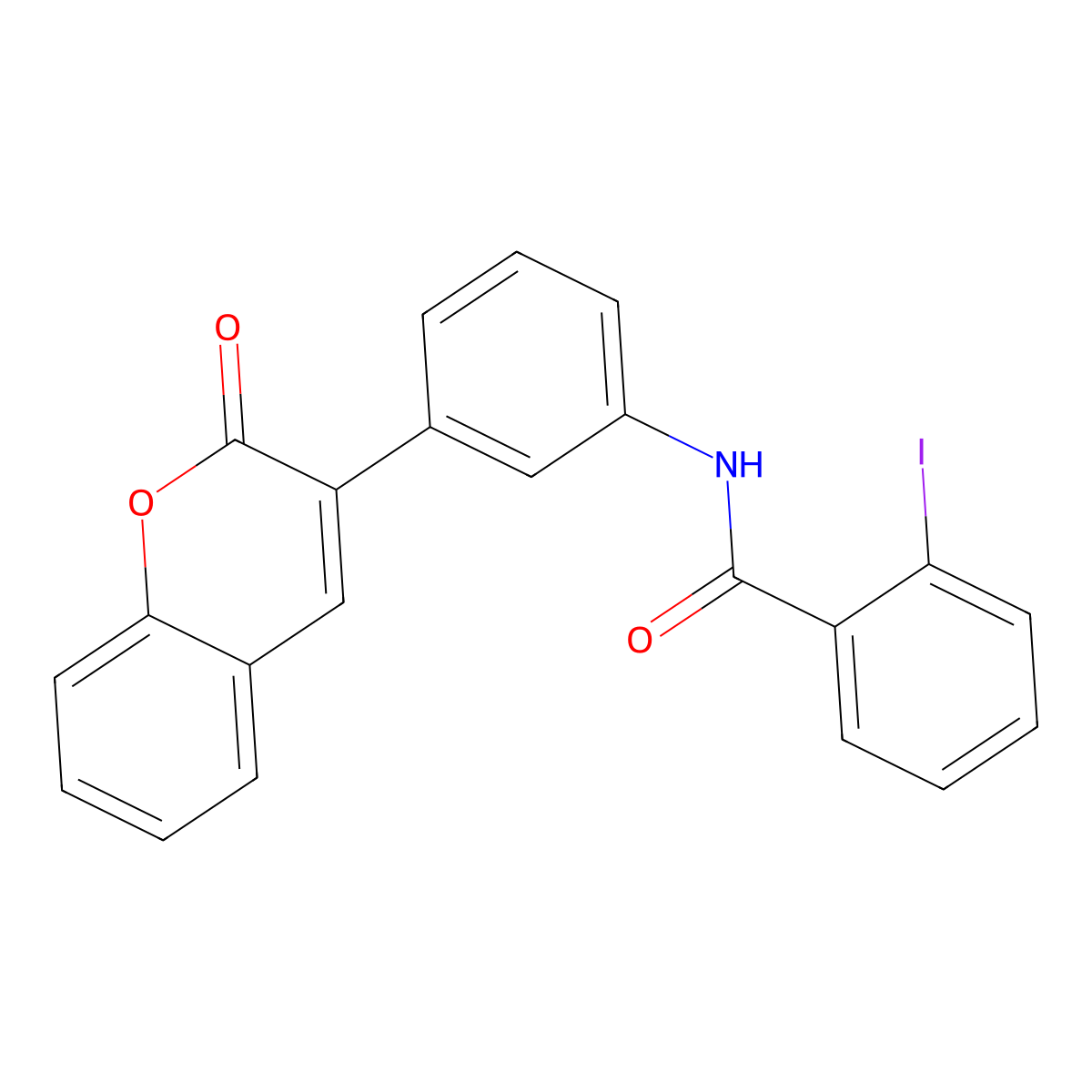 2-iodo-N-[3-(2-oxochromen-3-yl)phenyl]benzamide molecular structure, CAS 330439-13-9