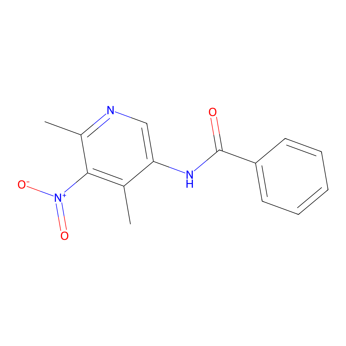 N-(4,6-Dimethyl-5-nitro-3-pyridinyl)benzamide molecular structure, CAS 330439-23-1