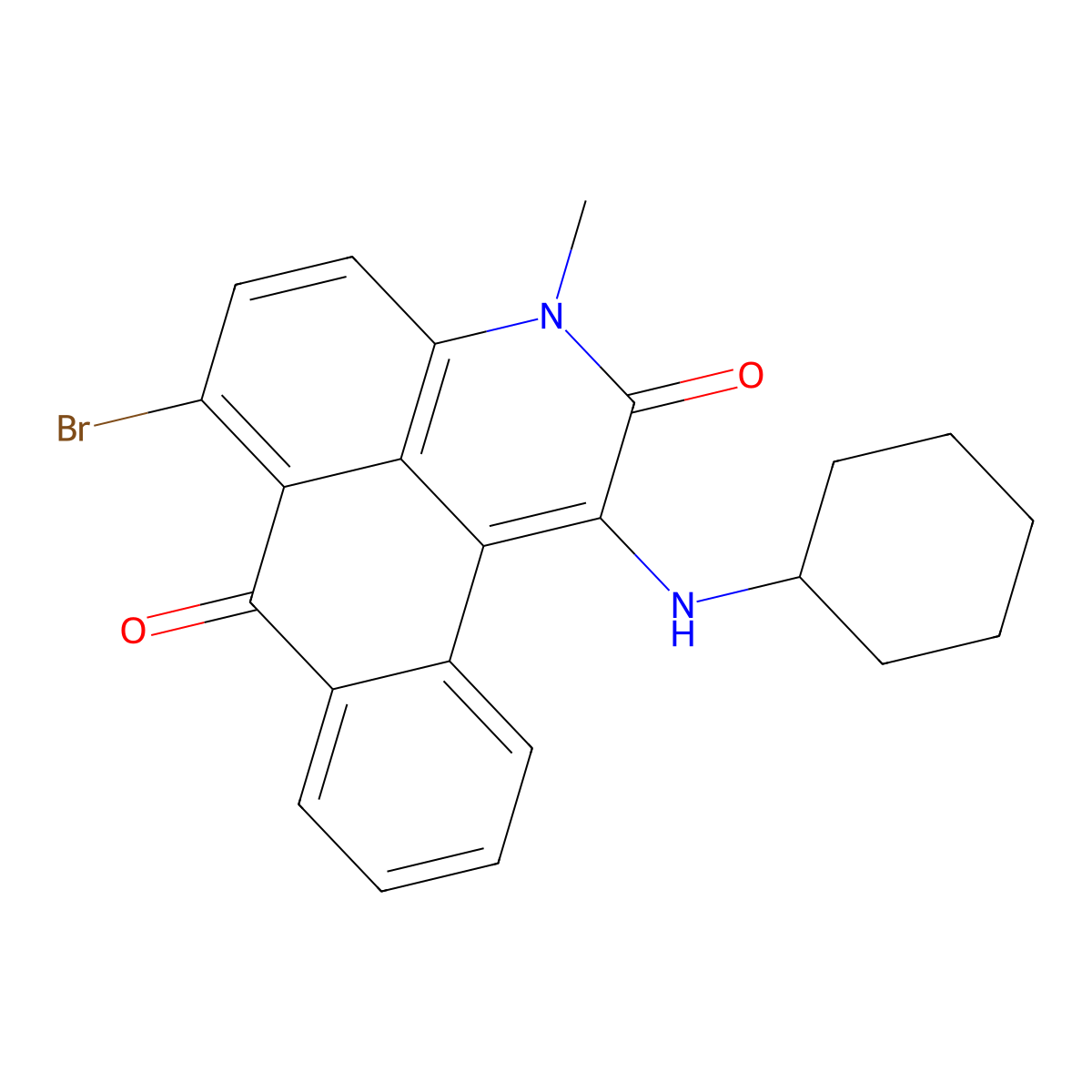 6-bromo-1-(cyclohexylamino)-3-methyl-3H-naphtho[1,2,3-de]quinoline-2,7-dione molecular structure, CAS 330439-27-5