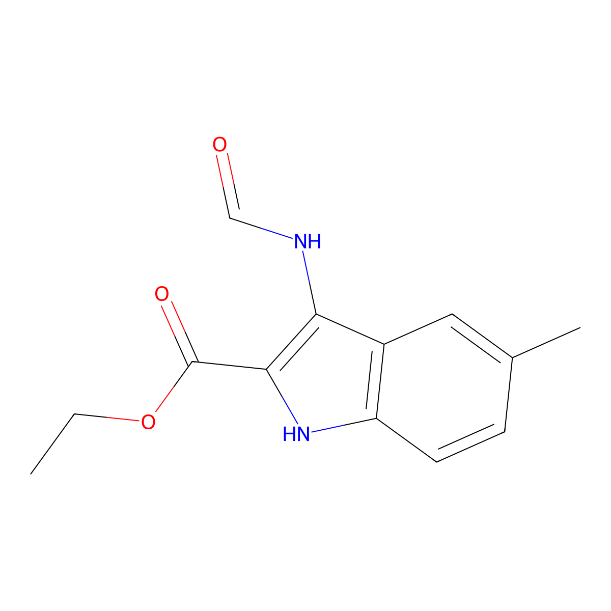 ethyl 3-formamido-5-methyl-1H-indole-2-carboxylate molecular structure, CAS 330439-64-0