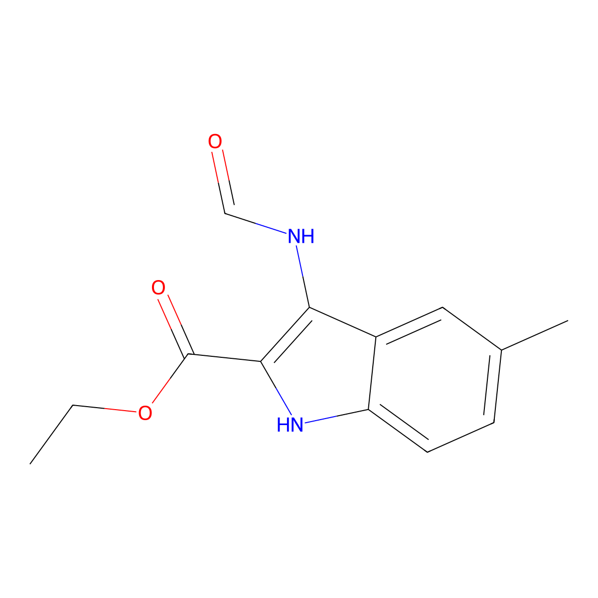 ethyl 3-formamido-5-methyl-1H-indole-2-carboxylate molecular structure, CAS 330439-64-0