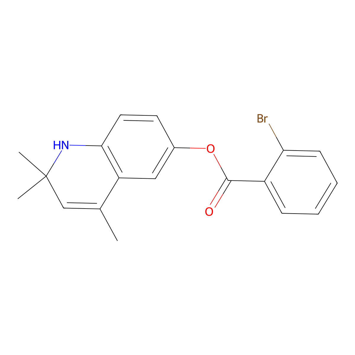 2,2,4-Trimethyl-1,2-dihydroquinolin-6-yl 2-bromobenzoate molecular structure, CAS 330439-87-7