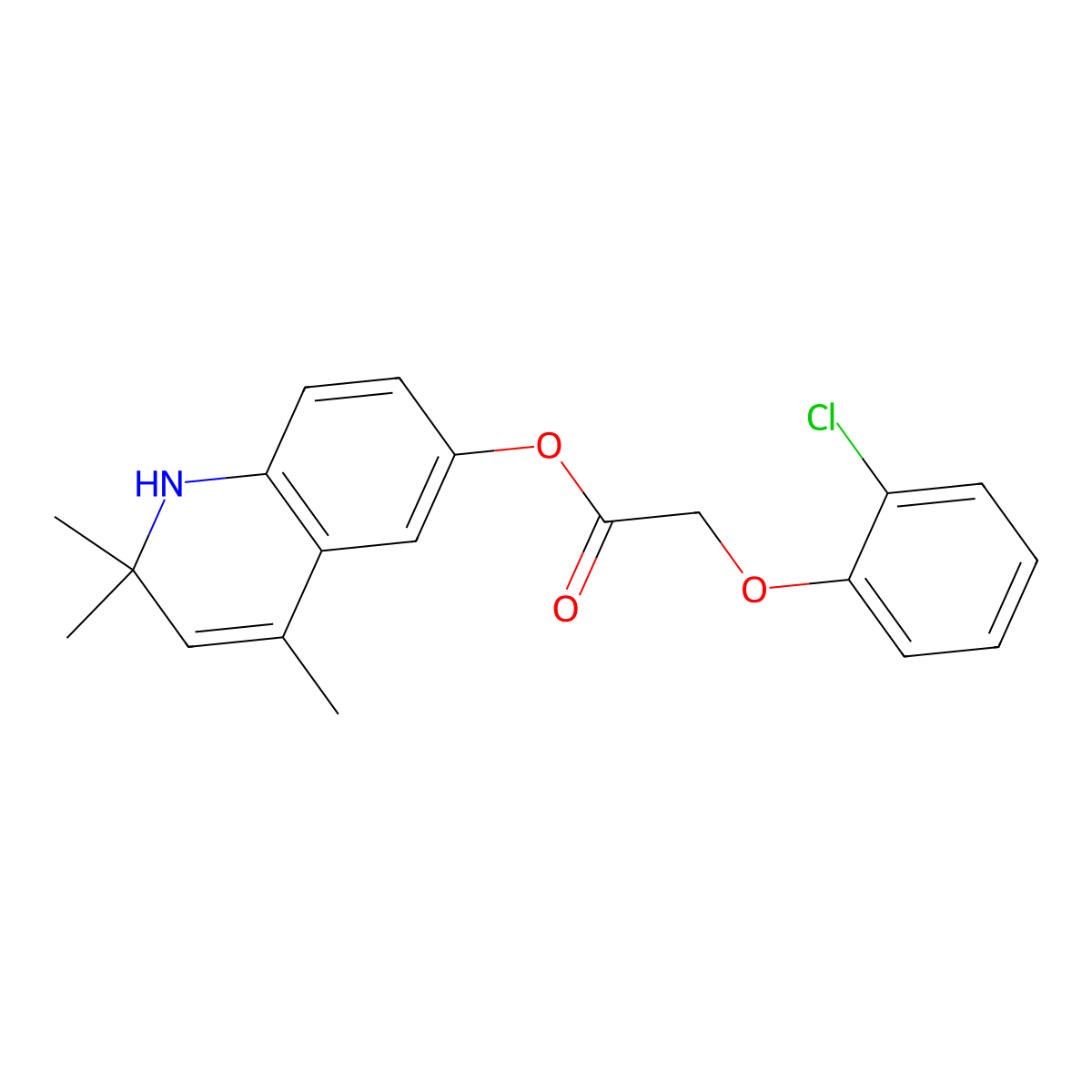2,2,4-Trimethyl-1,2-dihydroquinolin-6-YL 2-(2-chlorophenoxy)acetate molecular structure, CAS 330439-89-9