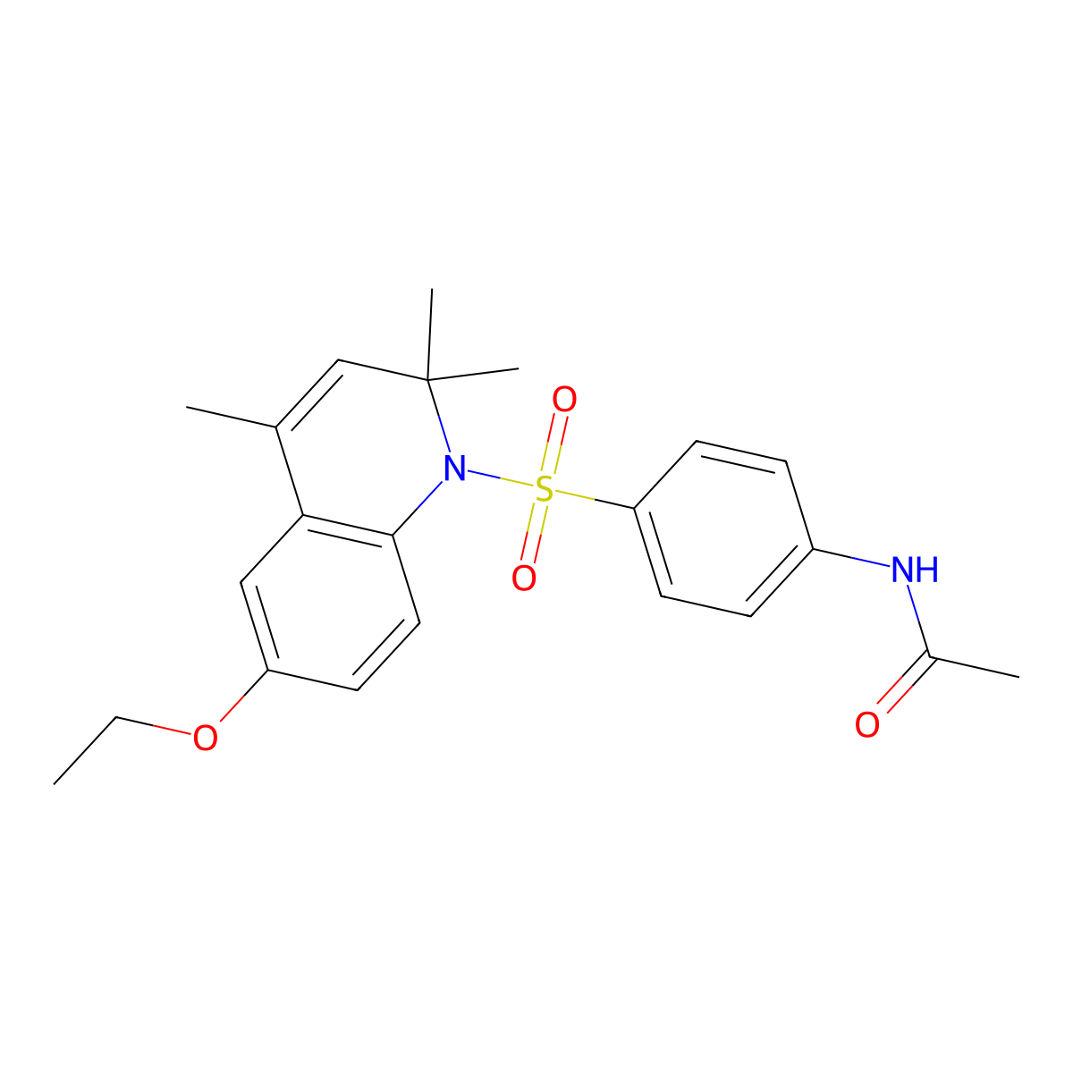 N-[4-(6-ethoxy-2,2,4-trimethylquinolin-1-yl)sulfonylphenyl]acetamide molecular structure, CAS 330439-96-8