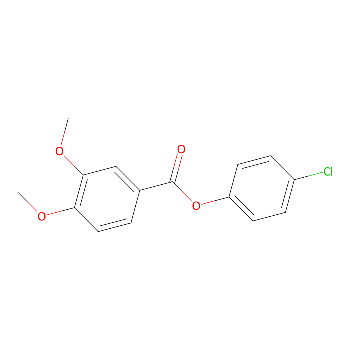 4-Chlorophenyl 3,4-dimethoxybenzoate molecular structure, CAS 330440-85-2