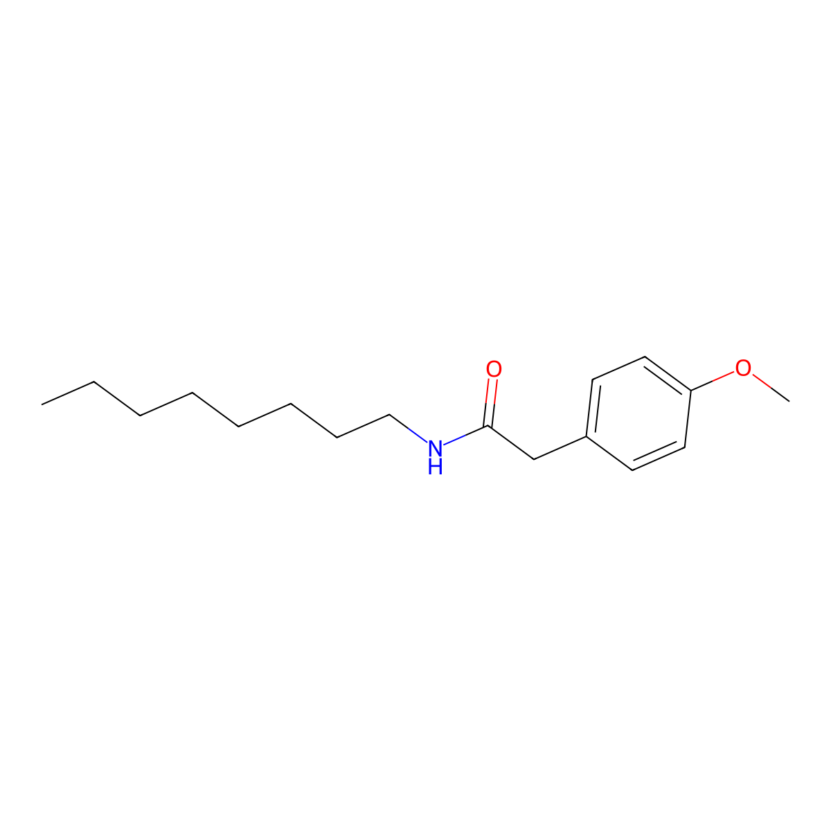 2-(4-methoxyphenyl)-N-octylacetamide molecular structure, CAS 330441-33-3