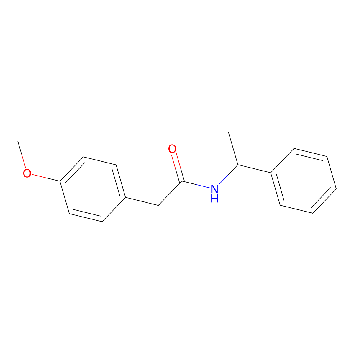2-(4-methoxyphenyl)-N-(1-phenylethyl)acetamide molecular structure, CAS 330441-37-7