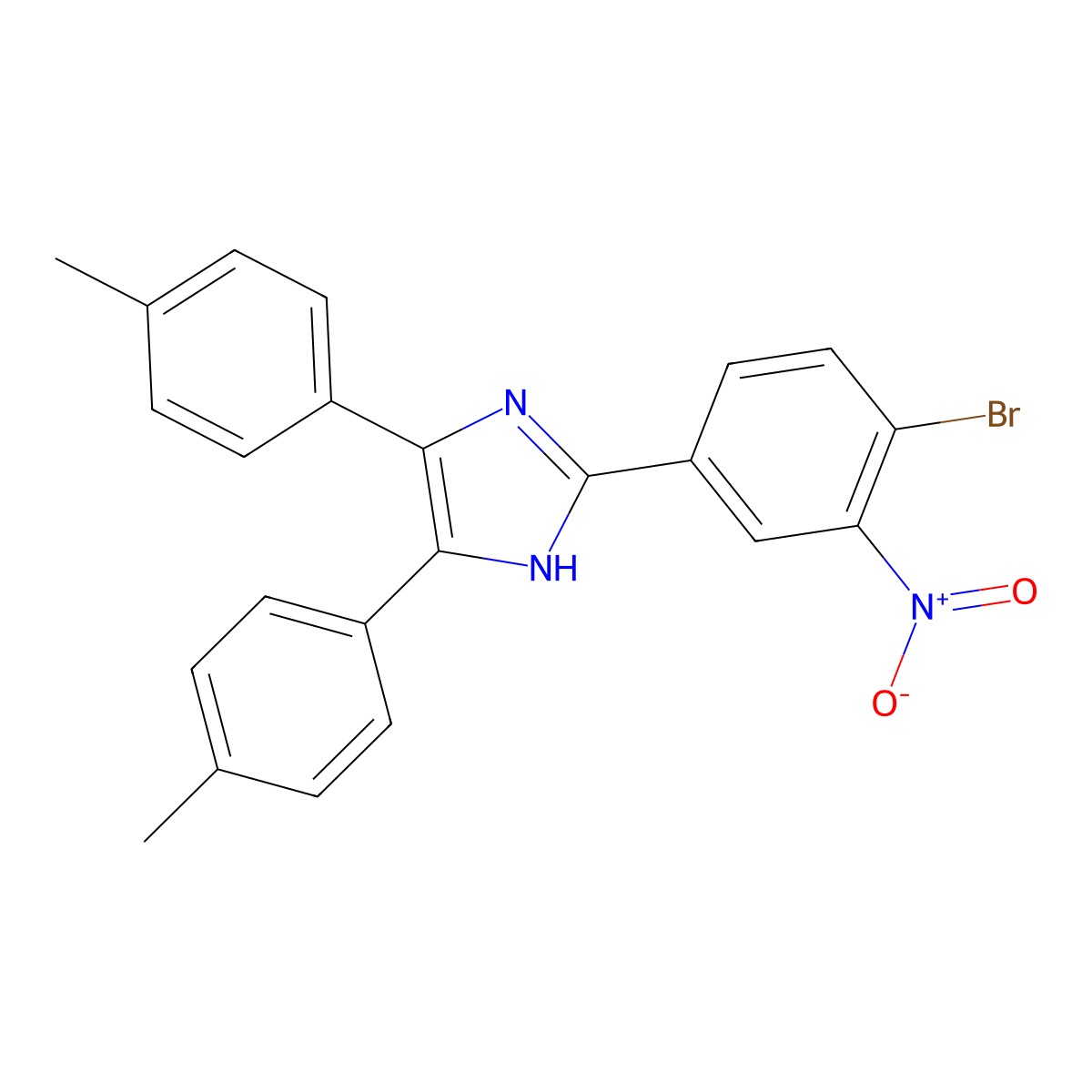 2-(4-bromo-3-nitrophenyl)-4,5-bis(4-methylphenyl)-1H-imidazole molecular structure, CAS 330441-78-6