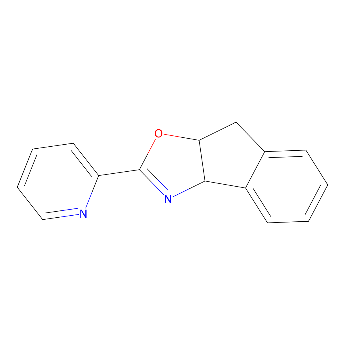 (3aR,8aS)-2-(Pyridin-2-yl)-3a,8a-dihydro-8H-indeno[1,2-d]oxazole molecular structure, CAS 330443-74-8