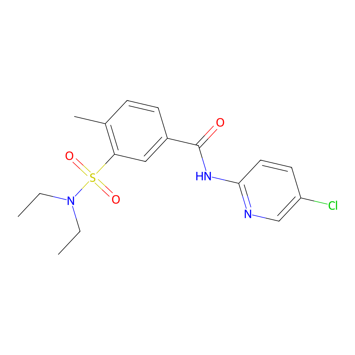 N-(5-chloropyridin-2-yl)-3-(diethylsulfamoyl)-4-methylbenzamide molecular structure, CAS 330445-55-1