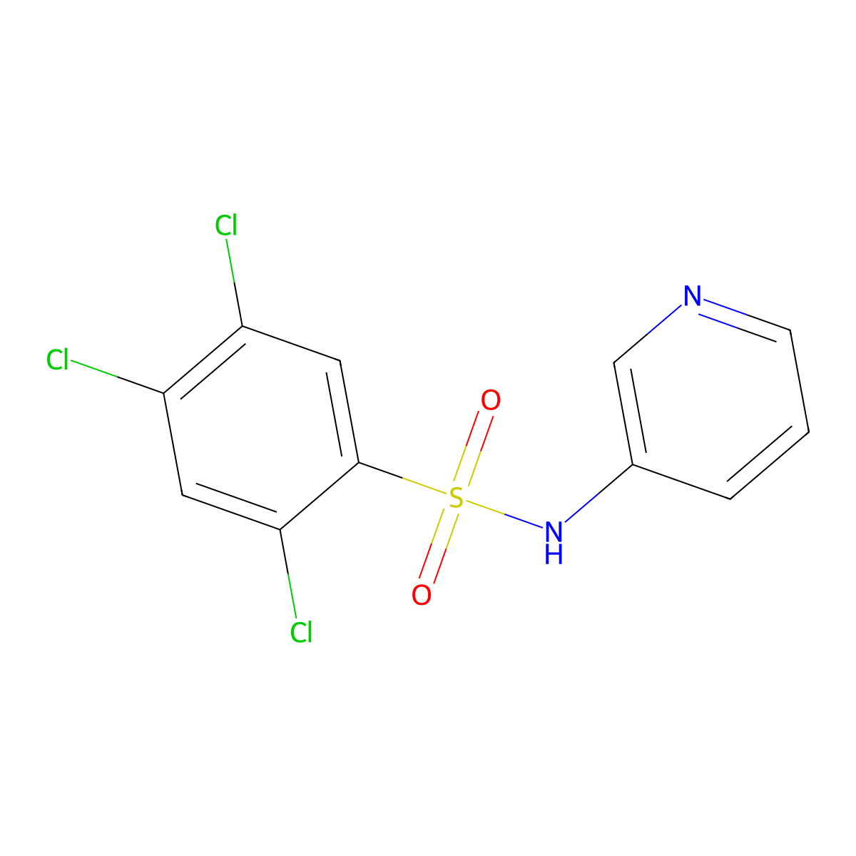 3-Pyridyl[(2,4,5-trichlorophenyl)sulfonyl]amine molecular structure, CAS 330445-61-9