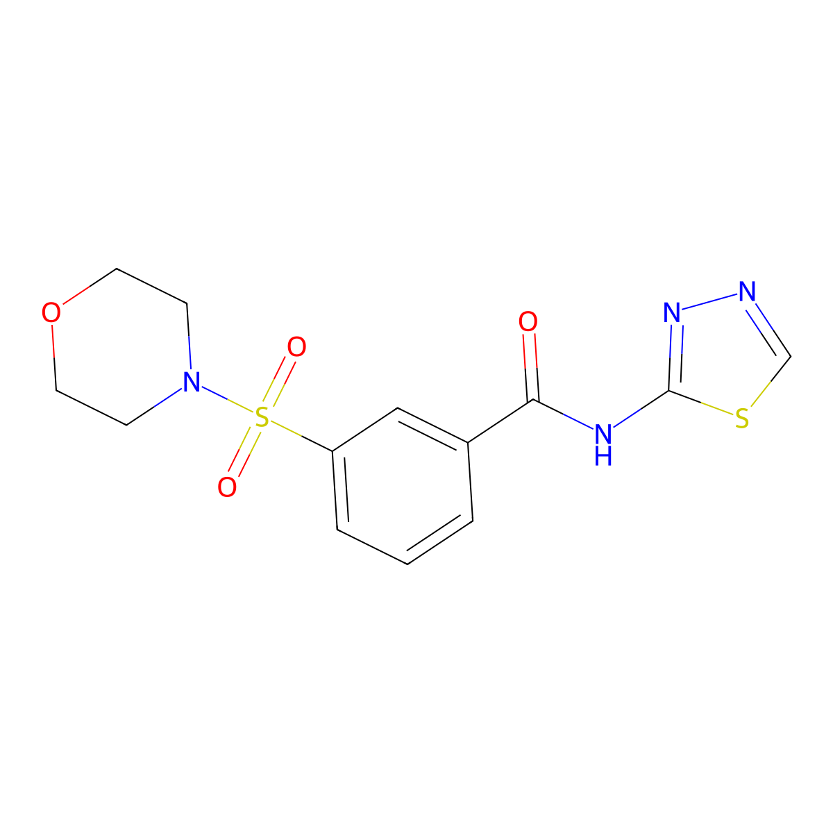 3-(Morpholine-4-sulfonyl)-N-[1,3,4]thiadiazol-2-yl-benzamide molecular structure, CAS 330445-74-4