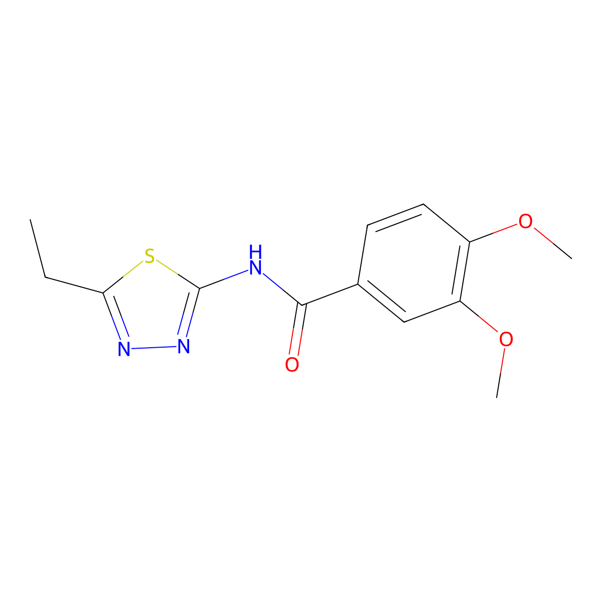 N-(5-ethyl-1,3,4-thiadiazol-2-yl)-3,4-dimethoxybenzamide molecular structure, CAS 330445-76-6