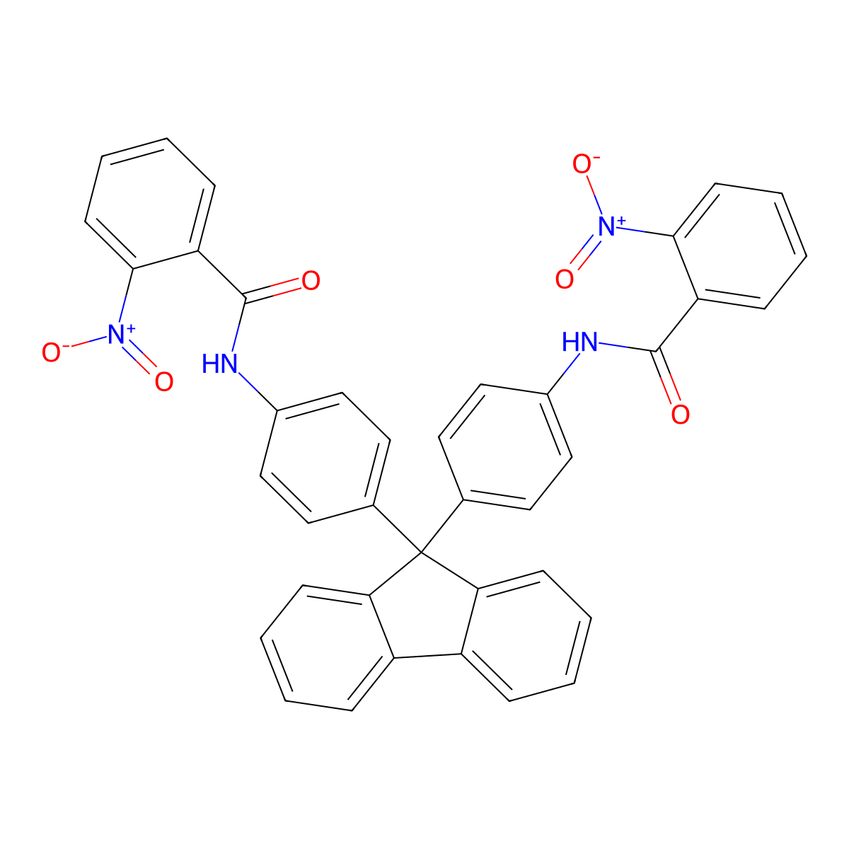 2-nitro-N-[4-[9-[4-[(2-nitrobenzoyl)amino]phenyl]fluoren-9-yl]phenyl]benzamide molecular structure, CAS 330448-39-0