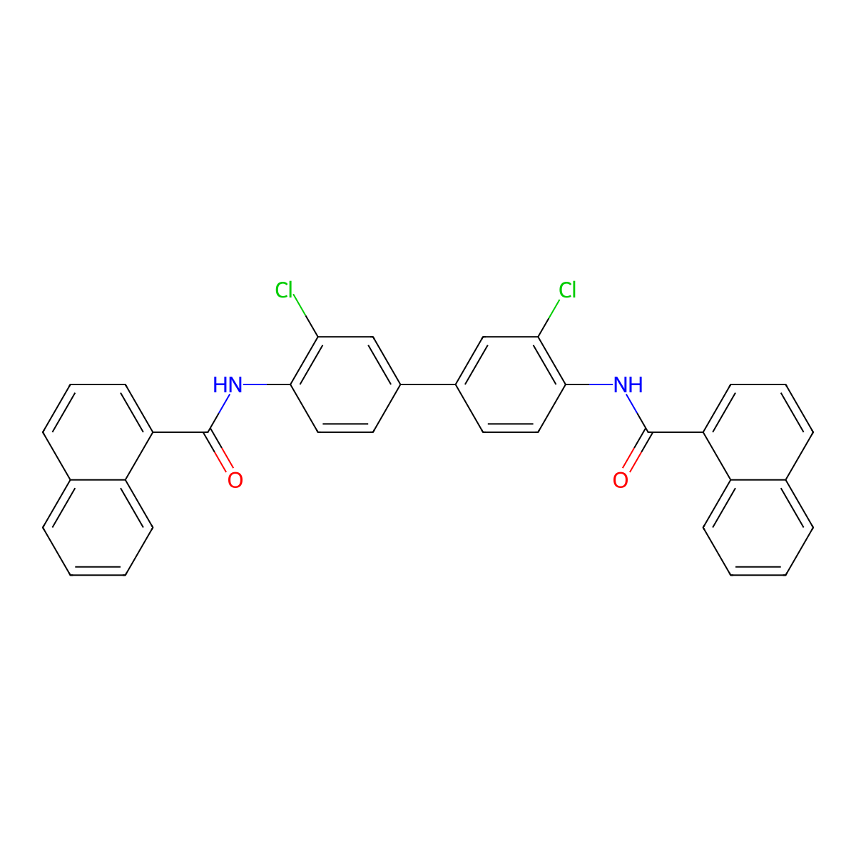 N-[2-chloro-4-[3-chloro-4-(naphthalene-1-carbonylamino)phenyl]phenyl]naphthalene-1-carboxamide molecular structure, CAS 330448-60-7