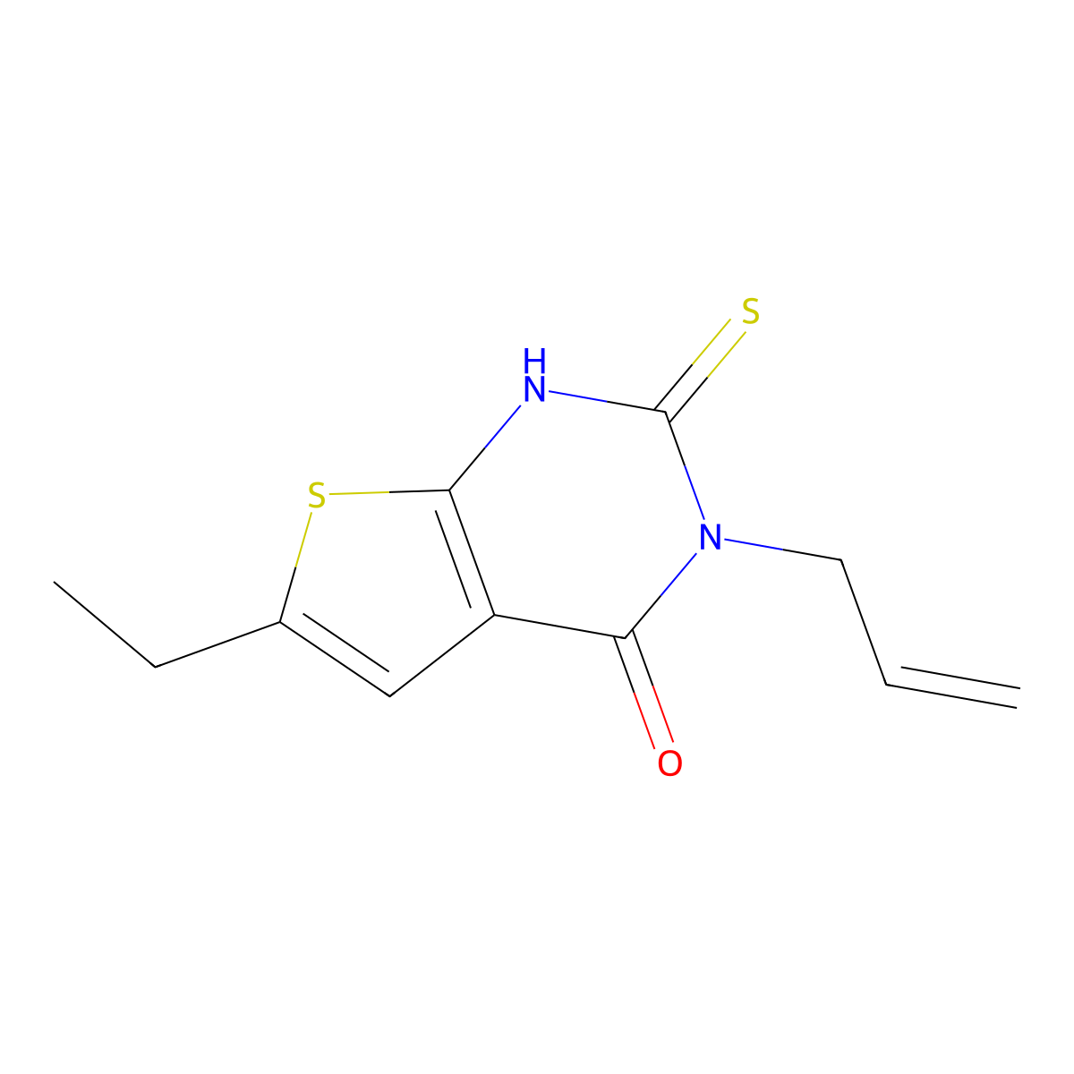 6-ethyl-3-(prop-2-en-1-yl)-2-sulfanyl-3H,4H-thieno[2,3-d]pyrimidin-4-one molecular structure, CAS 330449-39-3