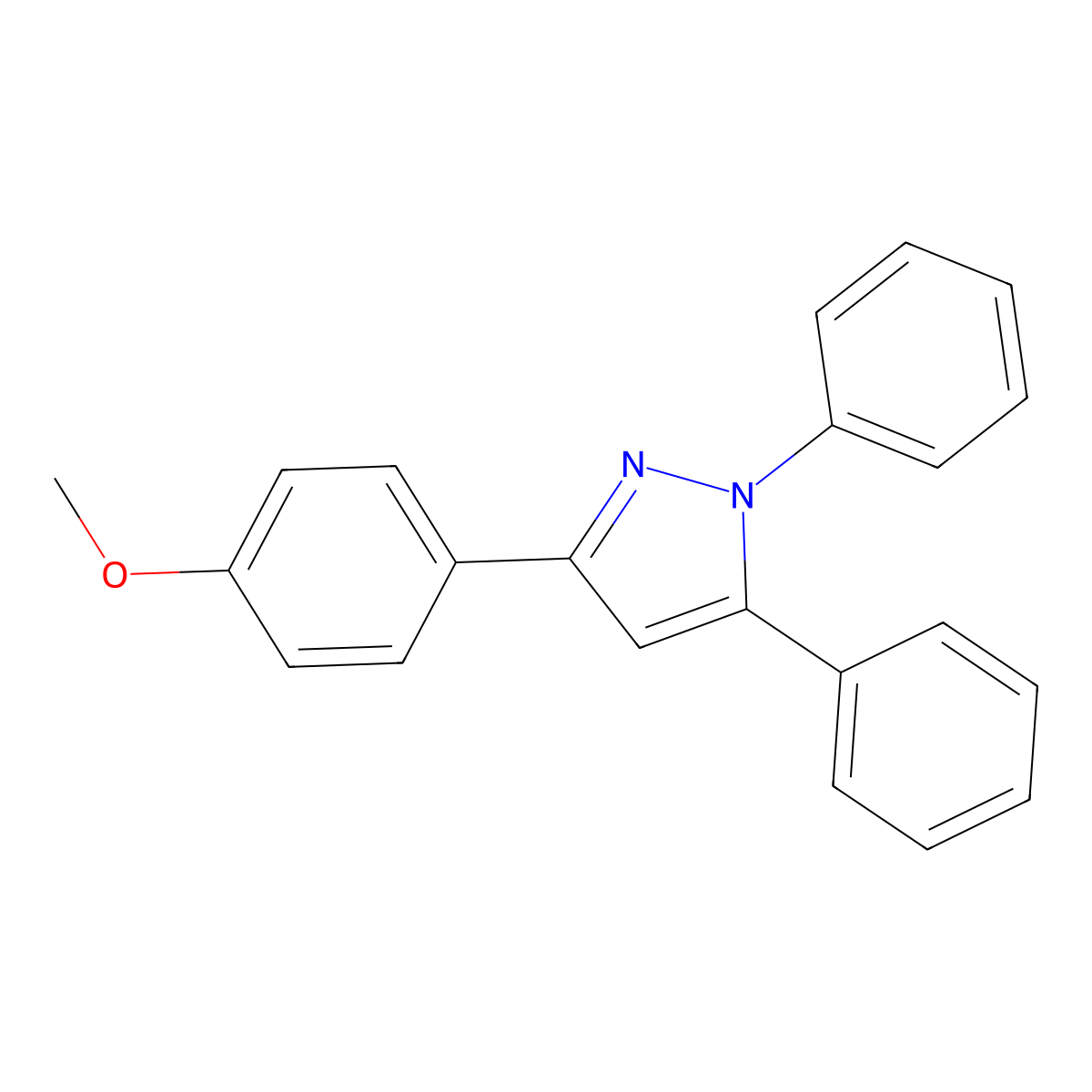 3-(4-Methoxyphenyl)-1,5-diphenyl-1H-pyrazole molecular structure, CAS 33045-40-8
