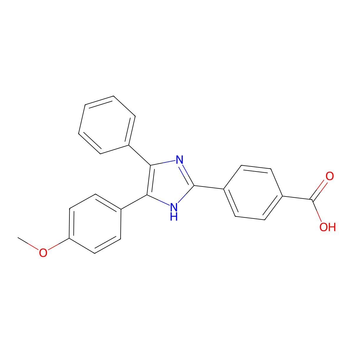 4-[5-(4-methoxyphenyl)-4-phenyl-1H-imidazol-2-yl]benzoic acid molecular structure, CAS 330450-05-0