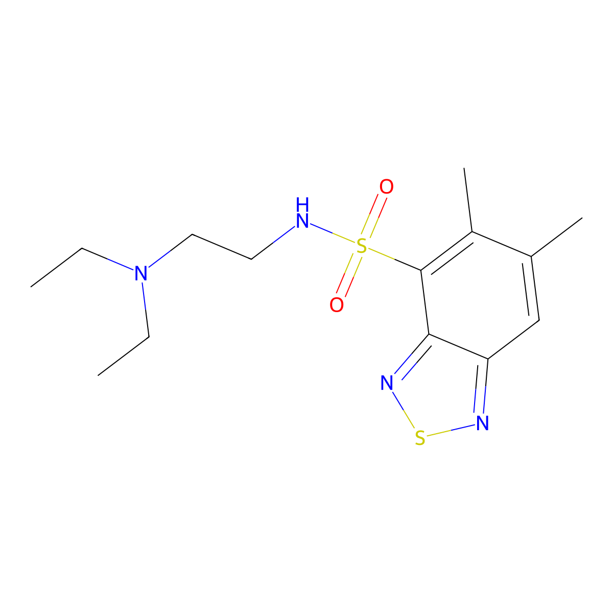N-[2-(diethylamino)ethyl]-5,6-dimethyl-2,1,3-benzothiadiazole-4-sulfonamide molecular structure, CAS 330450-79-8