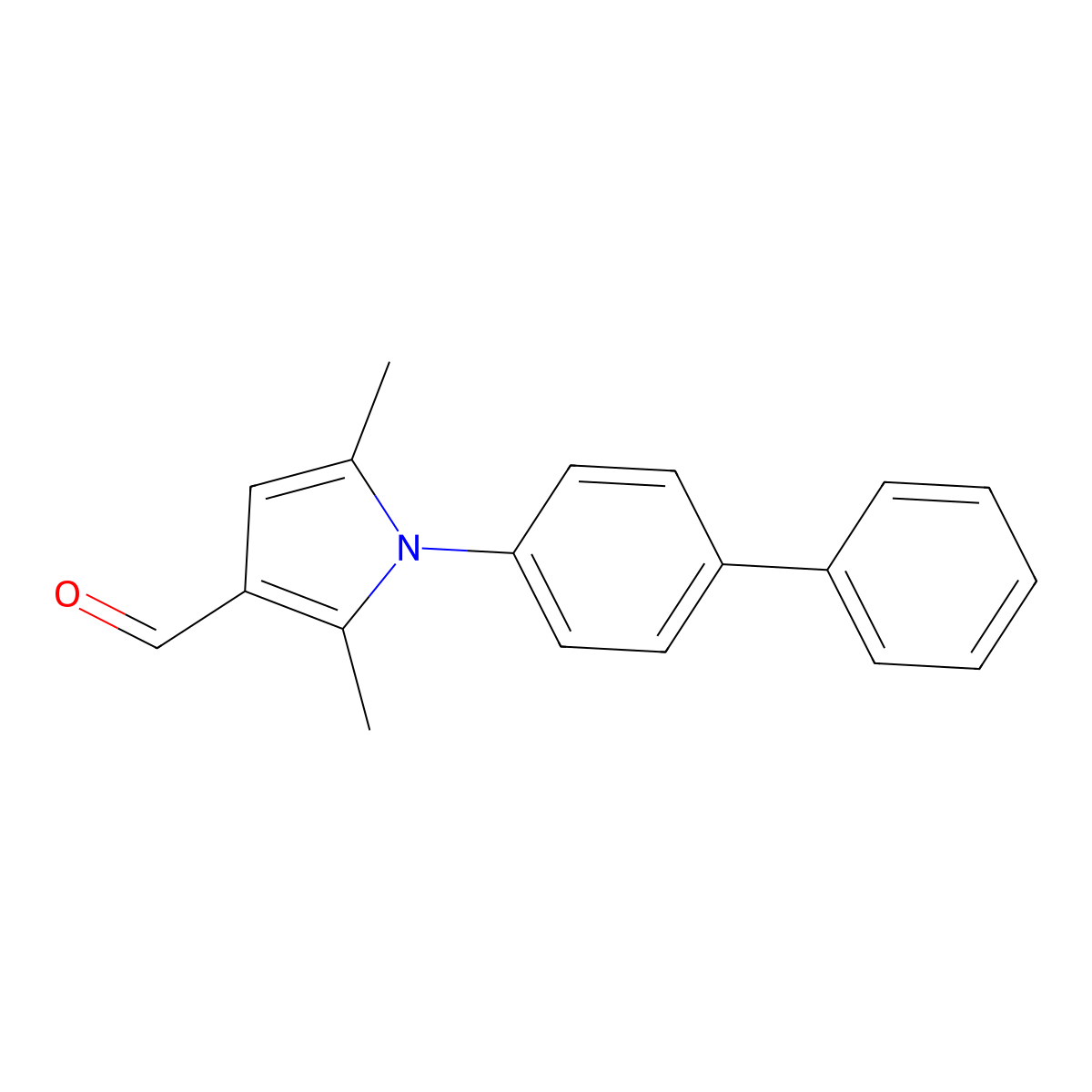 2,5-Dimethyl-1-(4-phenylphenyl)pyrrole-3-carbaldehyde molecular structure, CAS 330451-94-0
