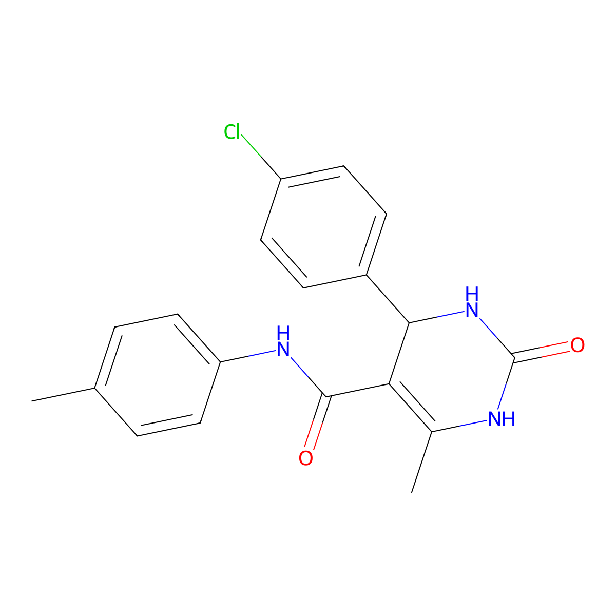 4-(4-chlorophenyl)-6-methyl-N-(4-methylphenyl)-2-oxo-1,2,3,4-tetrahydropyrimidine-5-carboxamide molecular structure, CAS 330453-67-3