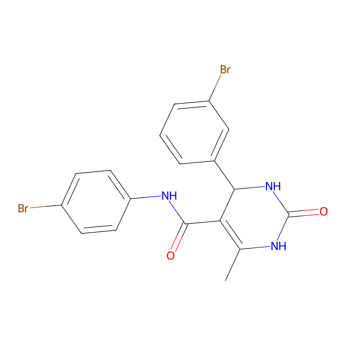 4-(3-bromophenyl)-N-(4-bromophenyl)-6-methyl-2-oxo-1,2,3,4-tetrahydropyrimidine-5-carboxamide molecular structure, CAS 330453-76-4