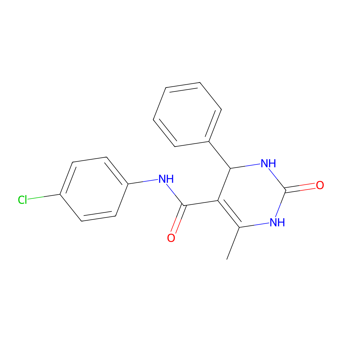 N-(4-chlorophenyl)-6-methyl-2-oxo-4-phenyl-1,2,3,4-tetrahydropyrimidine-5-carboxamide molecular structure, CAS 330453-93-5