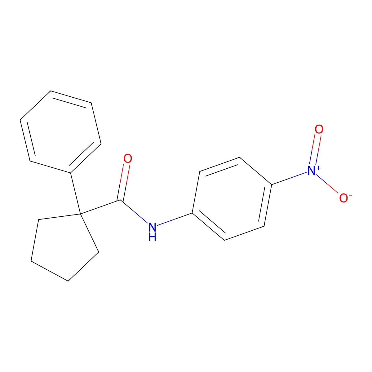 N-(4-nitrophenyl)-1-phenylcyclopentane-1-carboxamide molecular structure, CAS 330454-19-8