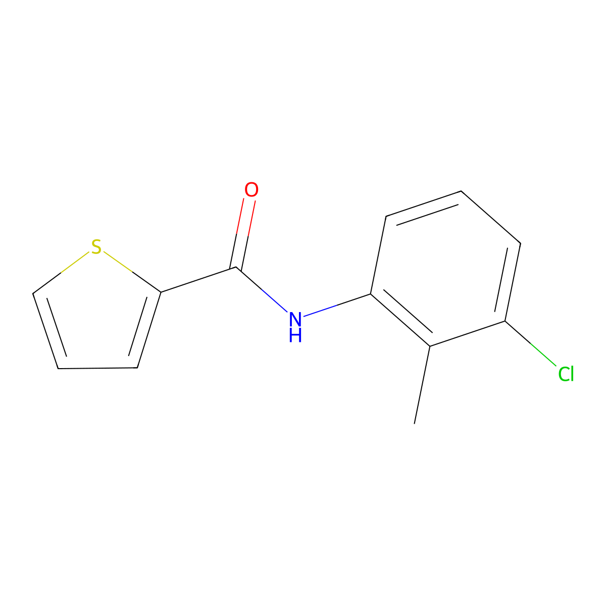 N-(3-chloro-2-methylphenyl)thiophene-2-carboxamide molecular structure, CAS 330459-24-0