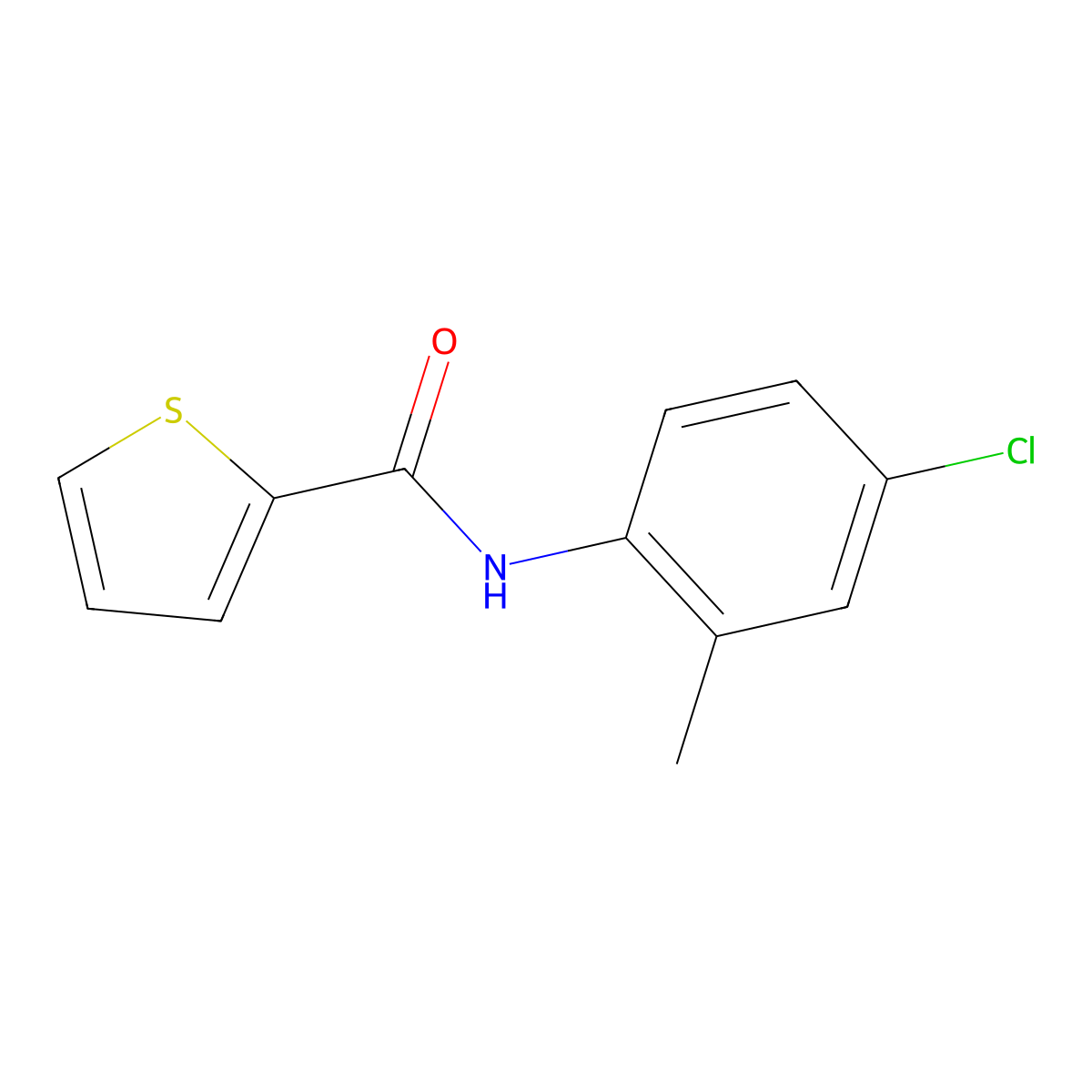 N-(4-chloro-2-methylphenyl)thiophene-2-carboxamide molecular structure, CAS 330459-28-4