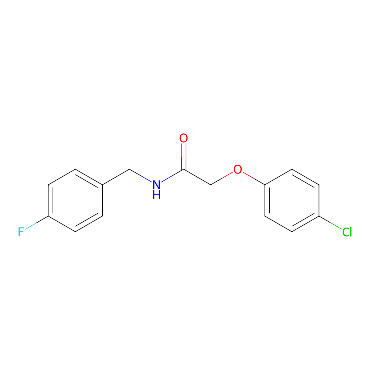 2-(4-chlorophenoxy)-N-(4-fluorobenzyl)acetamide molecular structure, CAS 330459-40-0