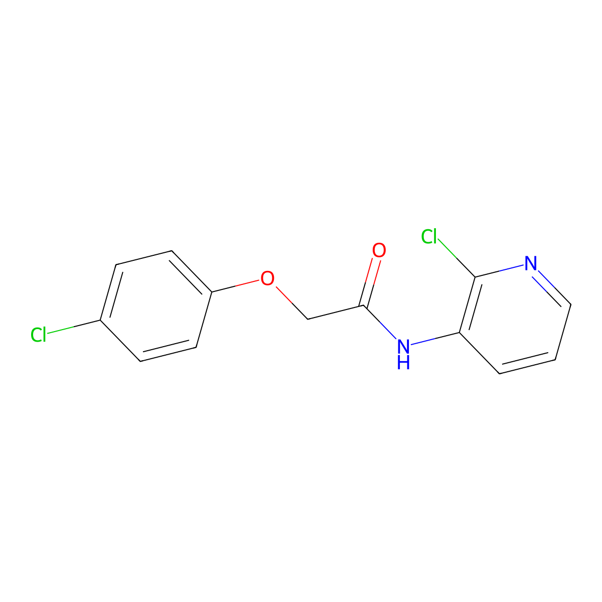 2-(4-chlorophenoxy)-N-(2-chloropyridin-3-yl)acetamide molecular structure, CAS 330459-55-7