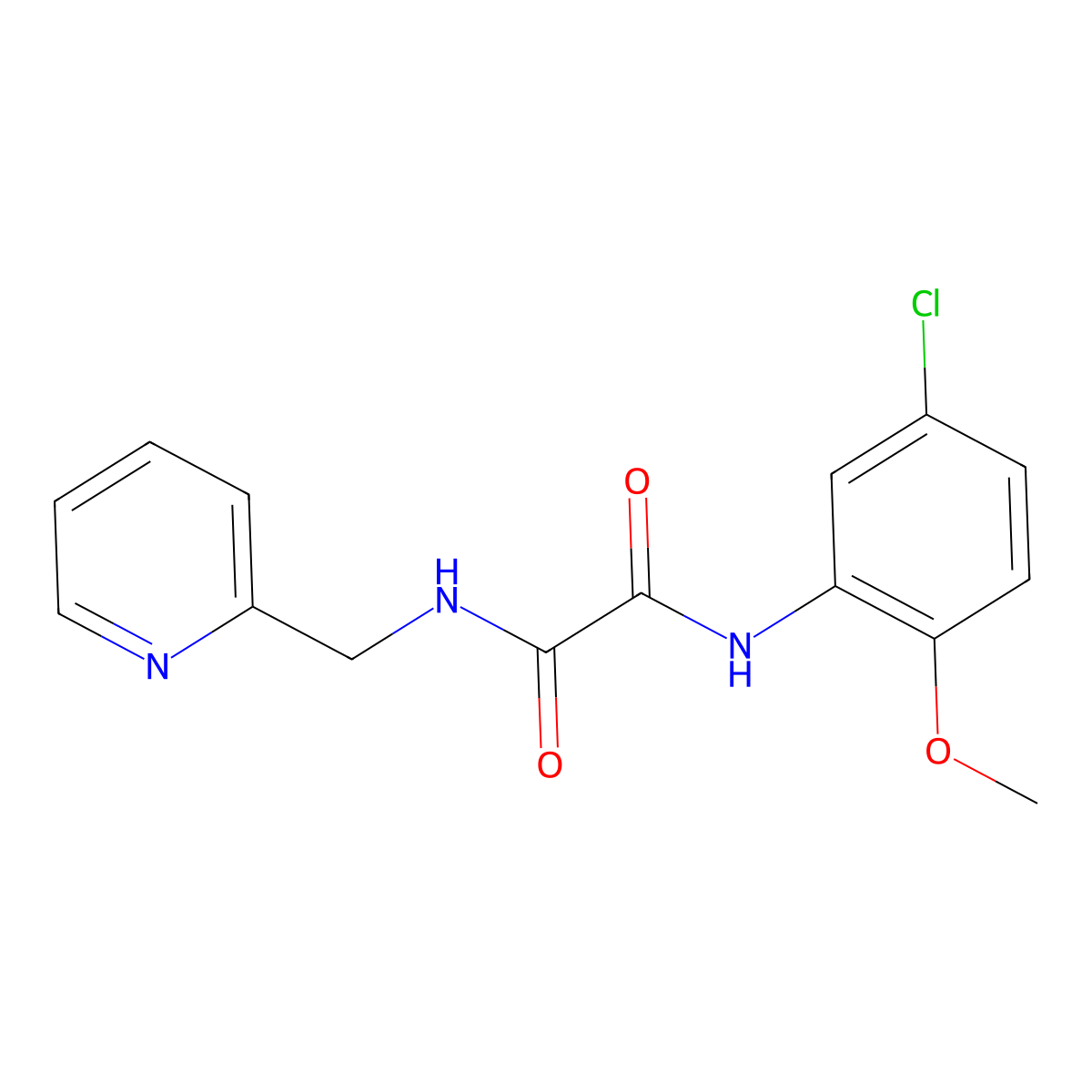 N'-(5-chloro-2-methoxyphenyl)-N-(pyridin-2-ylmethyl)oxamide molecular structure, CAS 330460-12-3