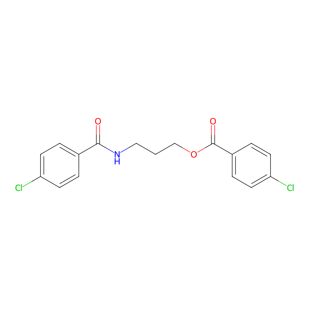 3-(4-Chlorobenzamido)propyl 4-chlorobenzoate molecular structure, CAS 330460-33-8