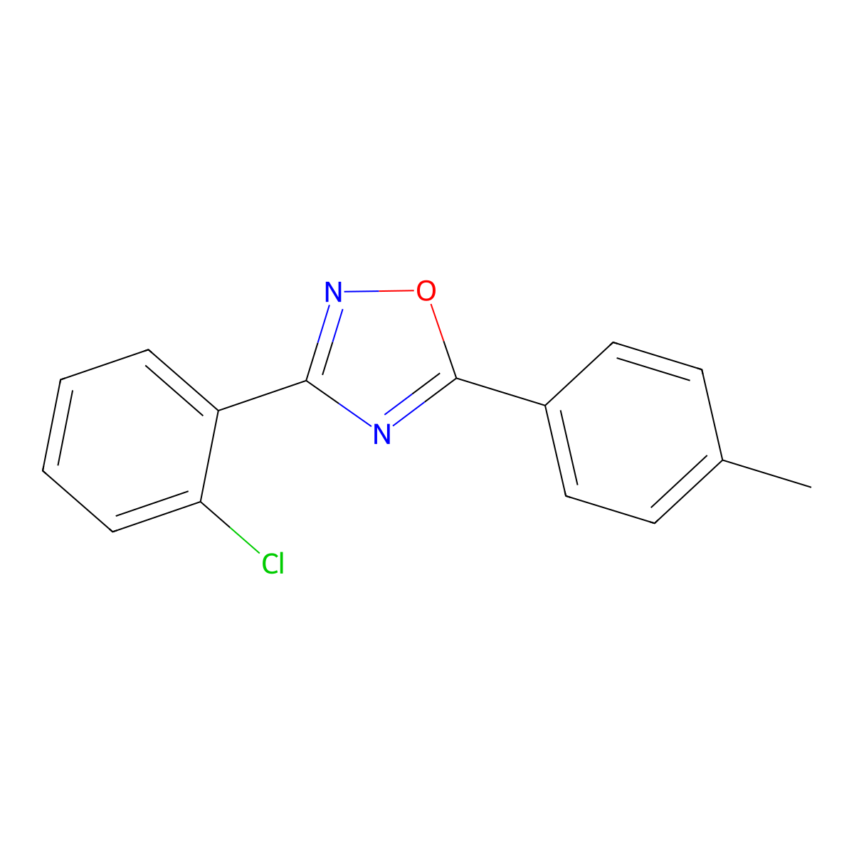 3-(2-Chlorophenyl)-5-(4-methylphenyl)-1,2,4-oxadiazole molecular structure, CAS 330460-47-4