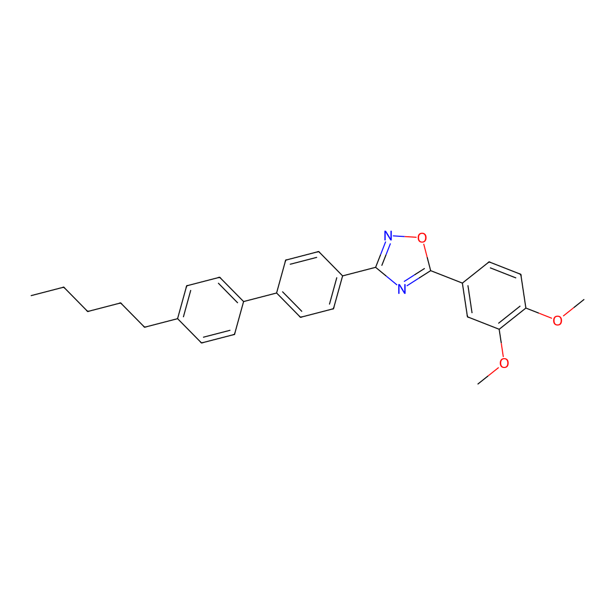 5-(3,4-Dimethoxyphenyl)-3-[4-(4-pentylphenyl)phenyl]-1,2,4-oxadiazole molecular structure, CAS 330460-63-4