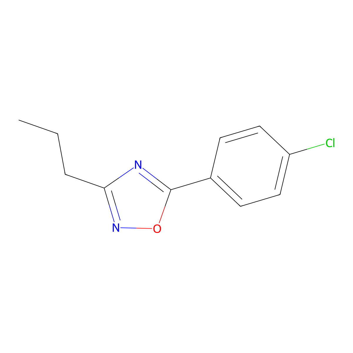 5-(4-Chlorophenyl)-3-propyl-1,2,4-oxadiazole molecular structure, CAS 330460-89-4