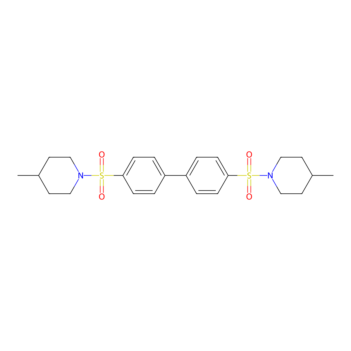 4,4'-Bis((4-methylpiperidin-1-yl)sulfonyl)-1,1'-biphenyl molecular structure, CAS 330460-95-2