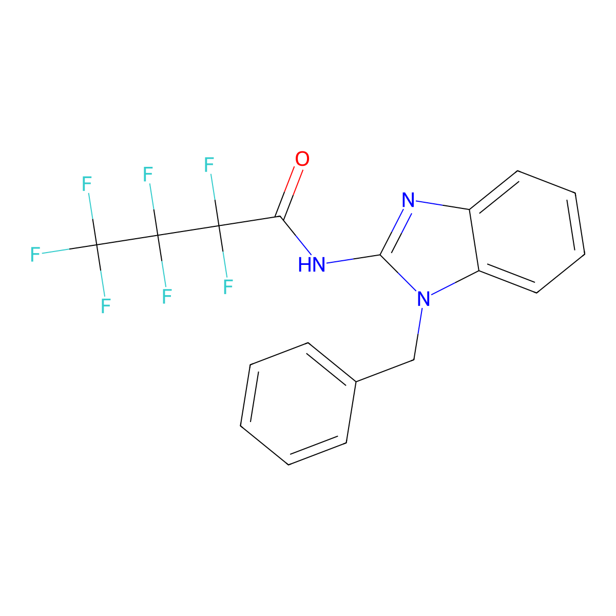 Butanamide, N-(1-benzyl-2-benzimidazolyl)-2,2,3,3,4,4,4-heptafluoro- molecular structure, CAS 330462-16-3