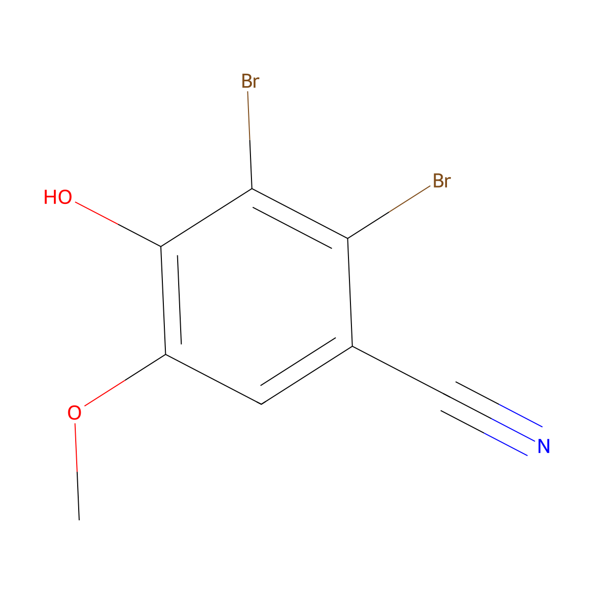 2,3-Dibromo-4-hydroxy-5-methoxybenzonitrile molecular structure, CAS 330462-54-9