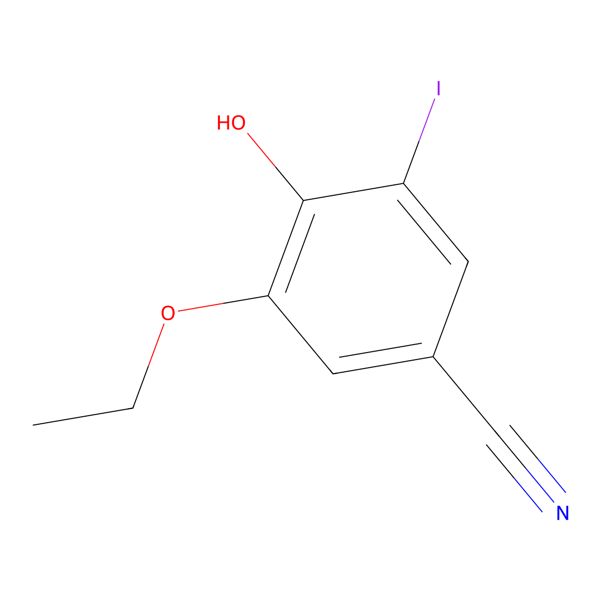 3-Ethoxy-4-hydroxy-5-iodobenzonitrile molecular structure, CAS 330462-58-3